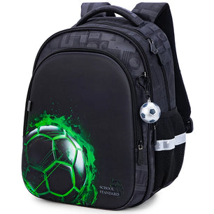 Kid's Nylon Zipper Closure Sports Waterproof School Backpack