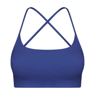 Women's Nylon Square-Neck Sleeveless Shockproof Yoga Crop Top