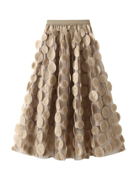 Women's Polyester Elastic High Waist Pleated Pattern Casual Skirts