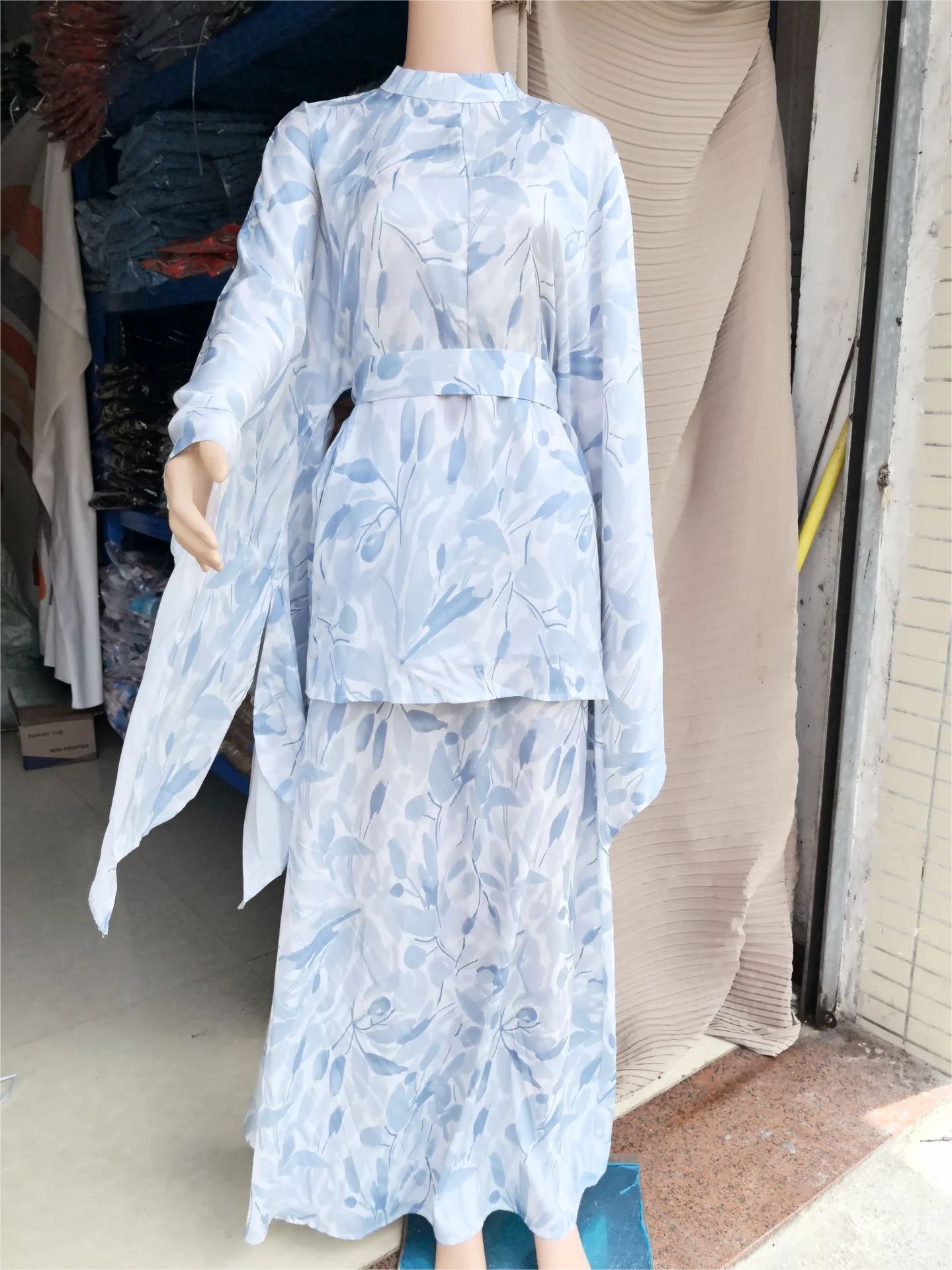 Women's Arabian Polyester Full Sleeves Printed Pattern Dress