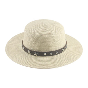 Women's Straw Solid Pattern Glamorous Sun Protection Brim Hat