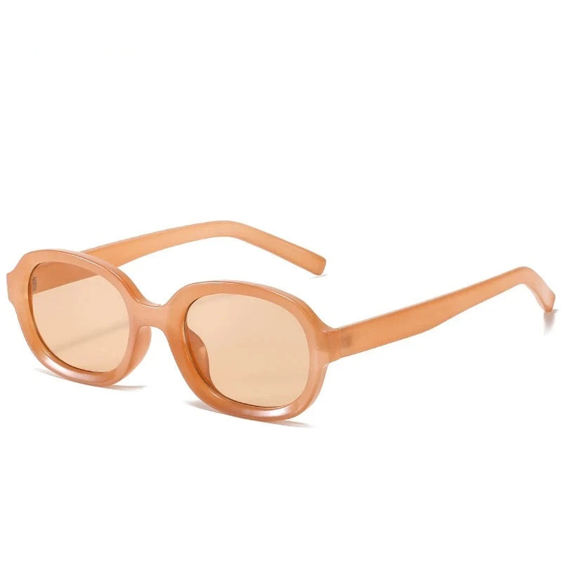 Women's Plastic Frame Acrylic Lens Oval Shaped Vintage Sunglasses