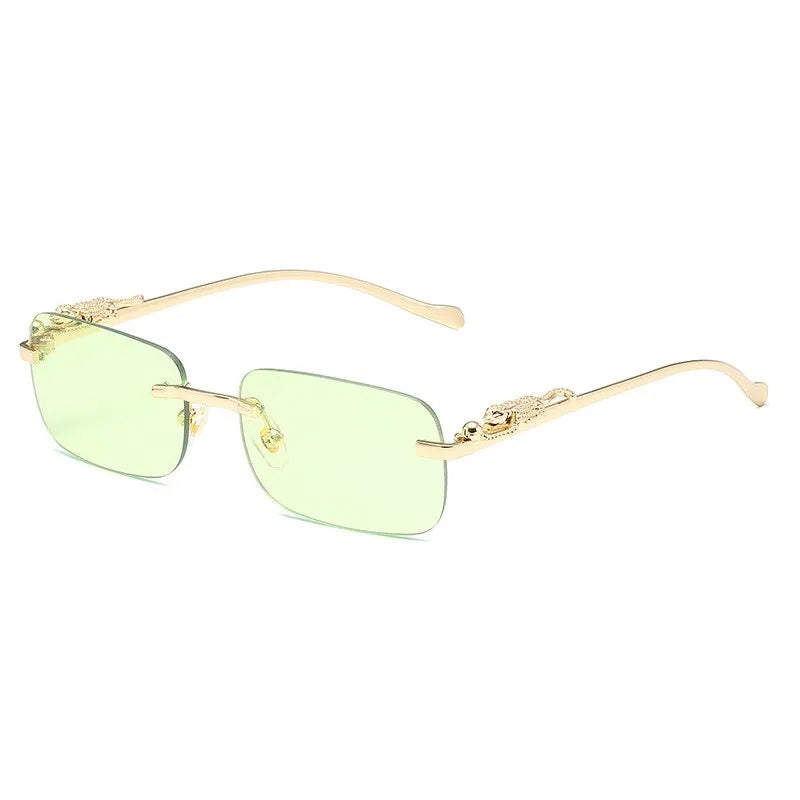 Women's Alloy Frame Rectangle Shape Luxury UV Shades Sunglasses