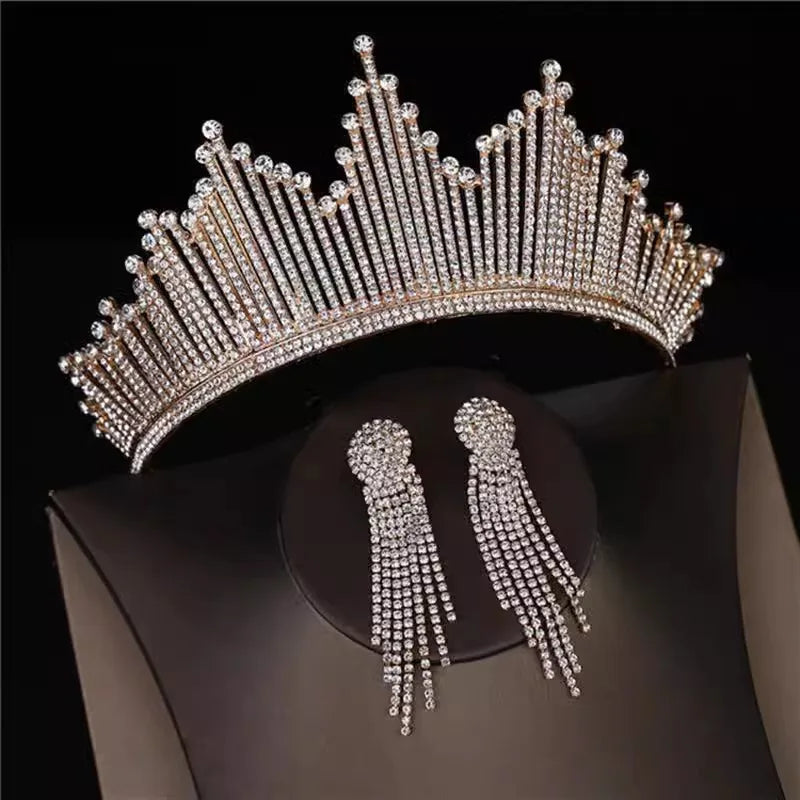 Women's Zinc Alloy Water Drop Bridal Wedding Crown Jewelry Sets