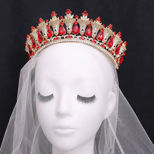 Women's Zinc Alloy Water Drop Pattern Tiaras Bridal Wedding Crown
