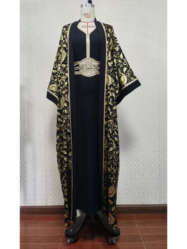 Women's Arabian Polyester Full Sleeves Printed Pattern Dress