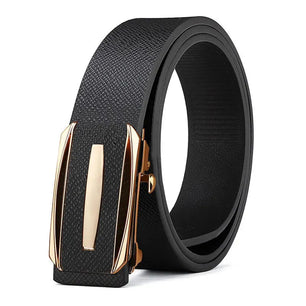 Men's Split Leather Automatic Buckle Plain Pattern Casual Belts