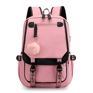 Kid's Polyester Zipper Closure Letter Pattern School Backpack