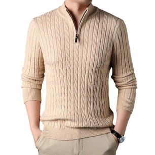 Men's Acrylic Stand-Neck Full Sleeve Knitted Casual Wear Sweater