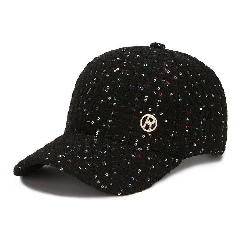 Women's Acrylic Sequined Pattern Casual Wear Baseball Hat