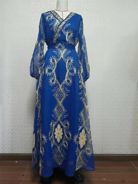 Women's Arabian Polyester Full Sleeves Embroidery Pattern Dress