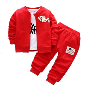 Kid's Polyester Long Sleeves Zipper Closure Printed Clothes