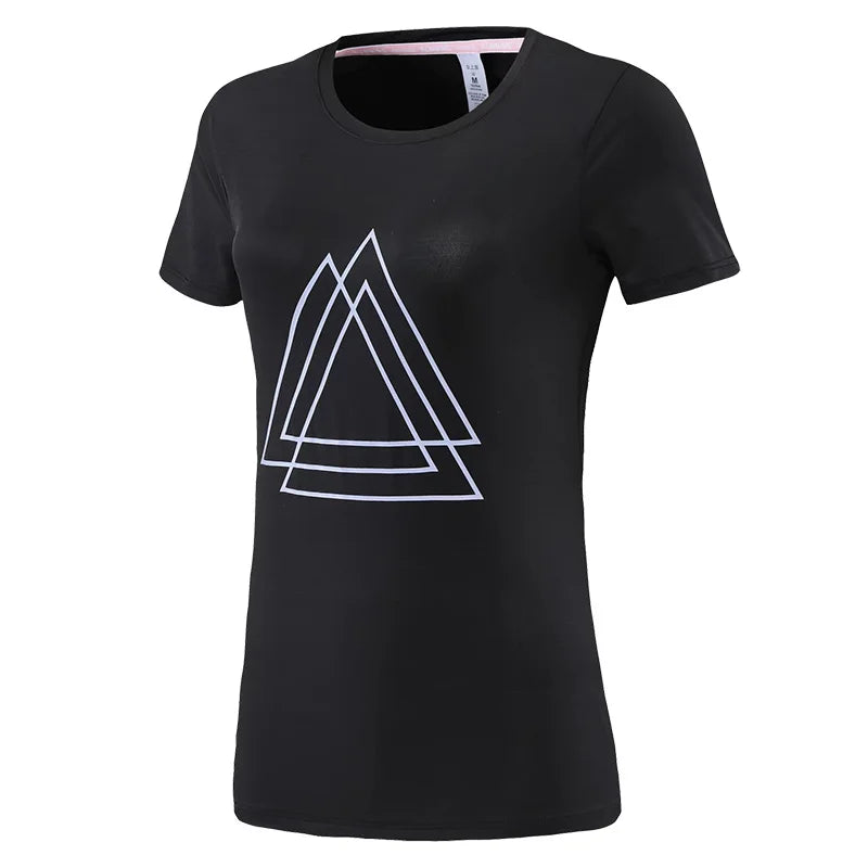 Women's O-Neck Nylon Short Sleeves Yoga Fitness Sport Tops