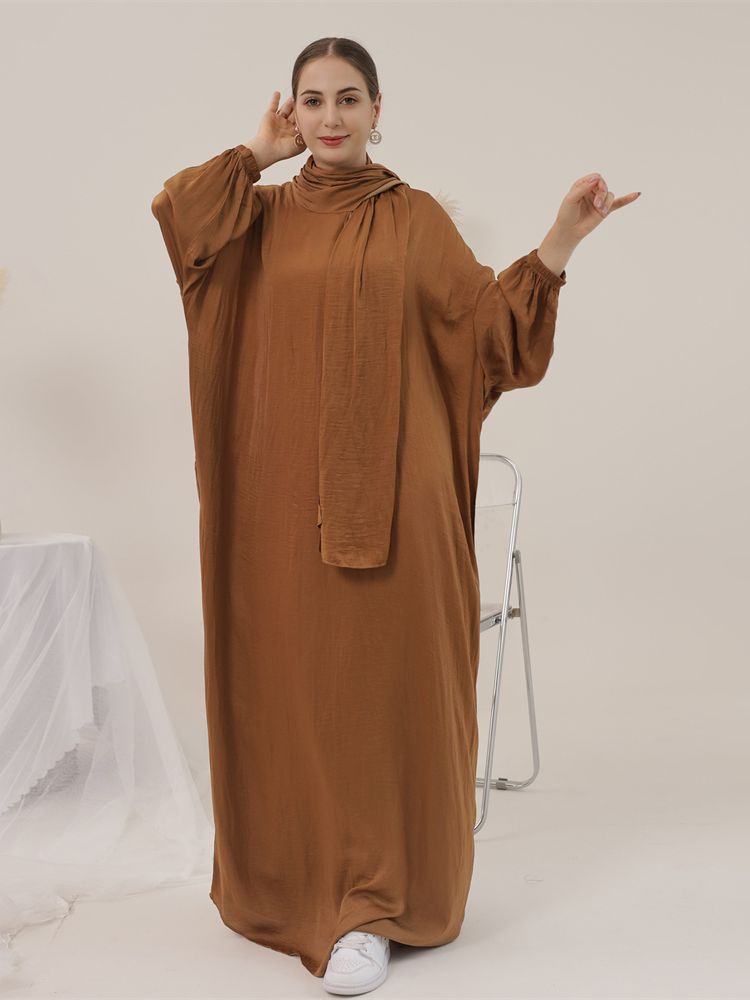 Women's Arabian Polyester Full Sleeves Solid Pattern Casual Abaya