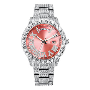 Women's Alloy Case Round Shaped Trendy Luxury Quartz Watch