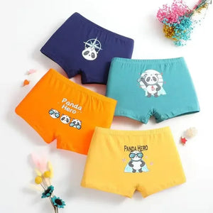 Kid's Boys 4Pcs Cotton Quick-Dry Cartoon Pattern Underwear Shorts