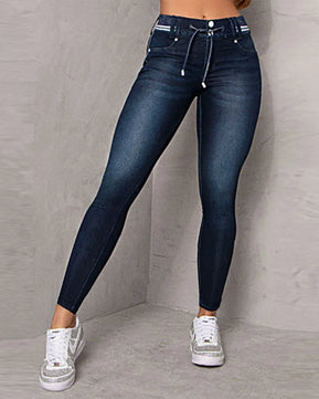 Women's Cotton High Waist Elastic Closure Casual Wear Pants