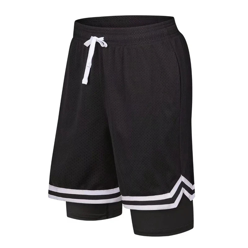 Men's Polyester Drawstring Closure Quick-Dry Fitness Shorts