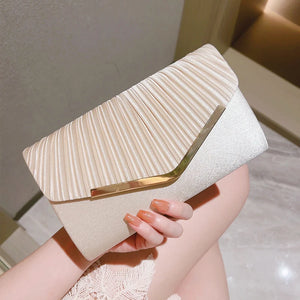 Women's PU Hasp Closure Pleated Pattern Formal Wedding Clutch