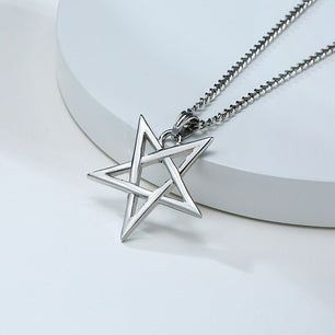 Men's 100% Stainless Steel Link Chain Star Pendant Necklace