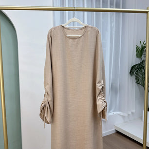 Women's Arabian Polyester Full Sleeves Solid Pattern Casual Dress