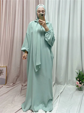 Women's Arabian Polyester Full Sleeve Solid Pattern Casual Abaya