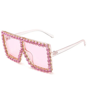 Women's Plastic Frame Acrylic Lens Square Shaped Trendy Sunglasses