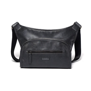 Men's PU Zipper Closure Letter Pattern Messenger Shoulder Bag