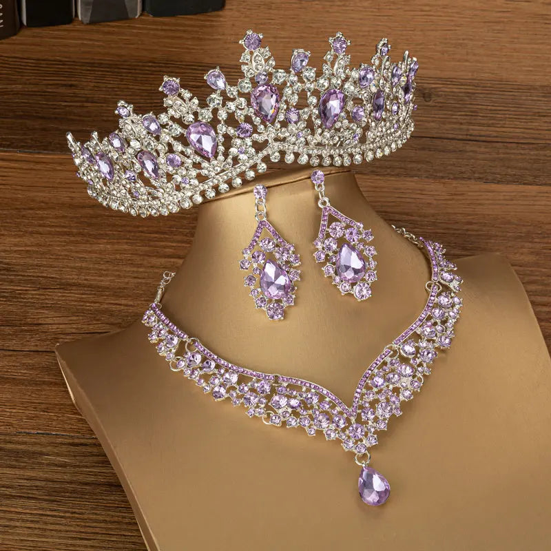 Women's Zinc Alloy Geometric Bridal Wedding Crown Jewelry Sets