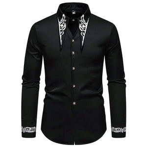 Men's Polyester Turndown Collar Full Sleeve Single Breasted Shirts