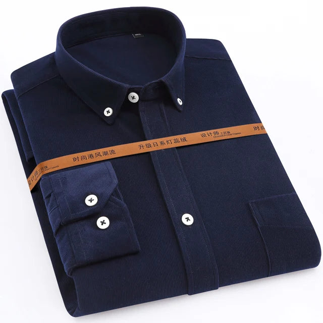 Men's Polyester Turn-Down Collar Full Sleeve Single Breasted Shirt