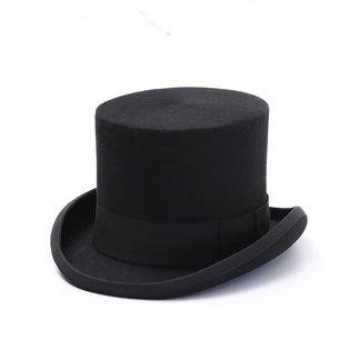 Men's Wool Solid Pattern Winter Warm Formal Wear Top Hats