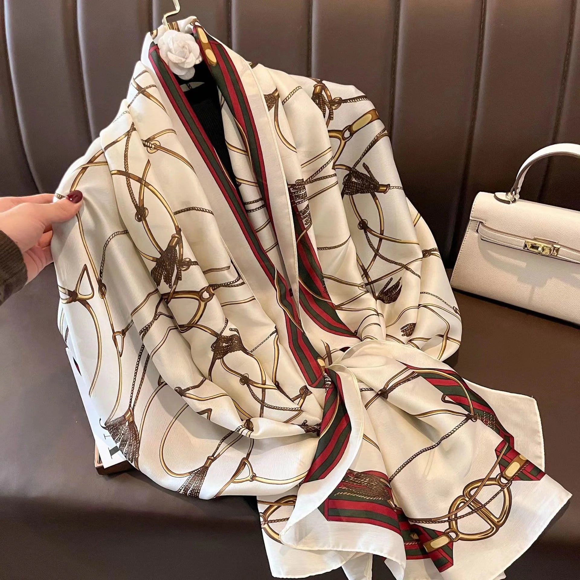 Women's Silk Neck Wrap Printed Pattern Trendy Beach Scarves