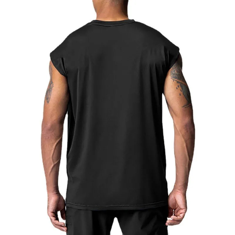 Men's O-Neck Sleeveless Quick Dry Compression Gym Wear Shirt