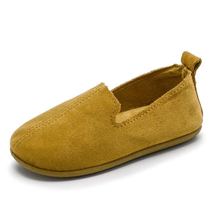 Kid's PU Round Toe Slip-On Closure Solid Pattern Casual Shoes