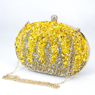 Women's Polyester Hasp Closure Rhinestone Evening Wedding Clutch