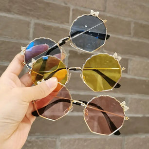 Kid's Alloy Frame Acrylic Lens Anti-UV Round Shaped Sunglasses