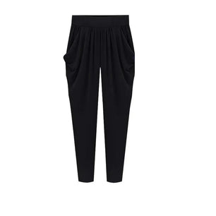 Women's Polyester High Elastic Waist Closure Casual Straight Pants