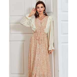 Women's Arabian Polyester Full Sleeves Printed Casual Dresses