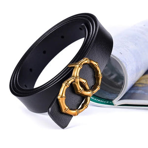 Women's Split Leather Buckle Closure Solid Pattern Casual Belts