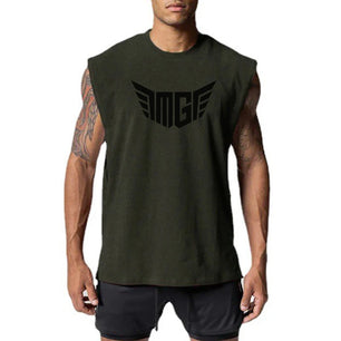 Men's Polyester Sleeveless Pullover Closure Sportswear T-Shirt