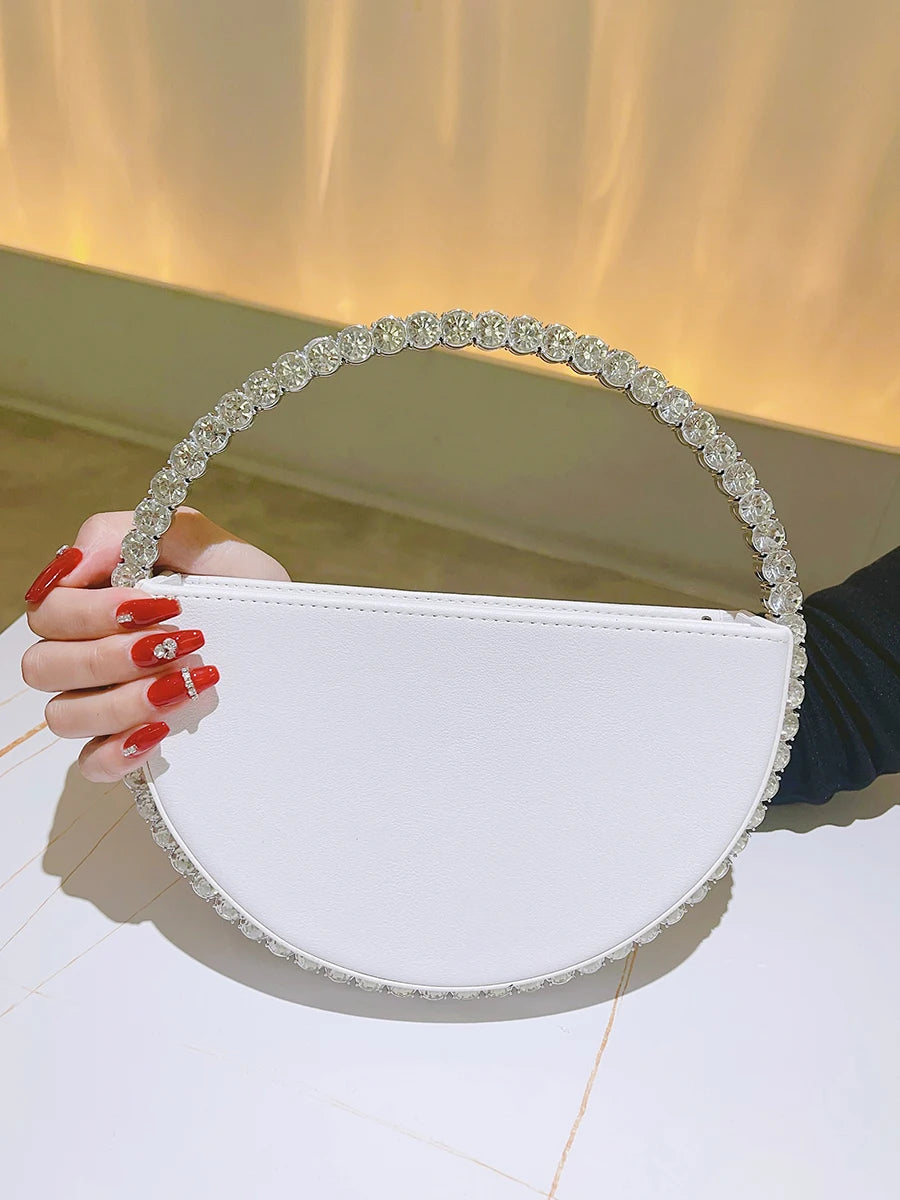 Women's Patent Leather Sequined Pattern Classic Wedding Clutch