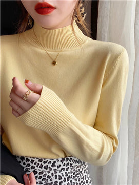 Women's Acrylic Turtleneck Full Sleeve Solid Pattern Sweater