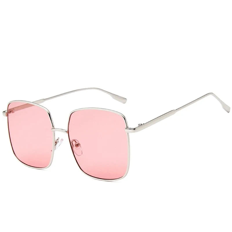 Women's Alloy Frame Acrylic Lens Square Shaped UV400 Sunglasses