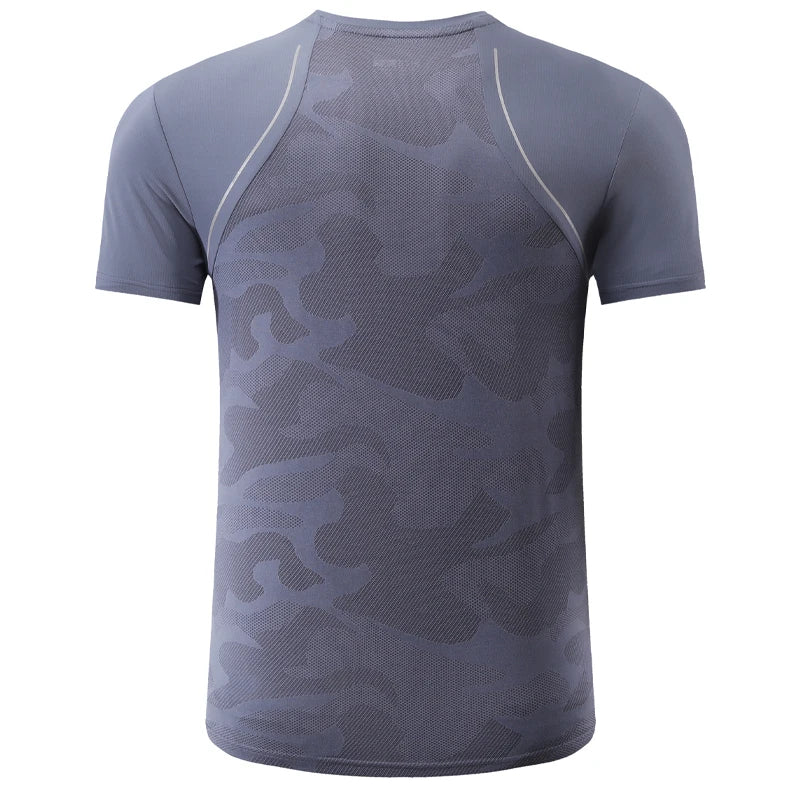 Men's Nylon Short Sleeve Pullover Closure Sportswear T-Shirt