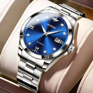 Men's Tungsten Steel Automatic Round Shape Waterproof Watch