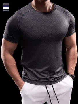 Men's Polyester Short Sleeve Pullover Closure Sportswear T-Shirt