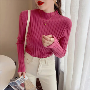 Women's Acrylic Turtleneck Full Sleeves Knitted Pullovers Sweater