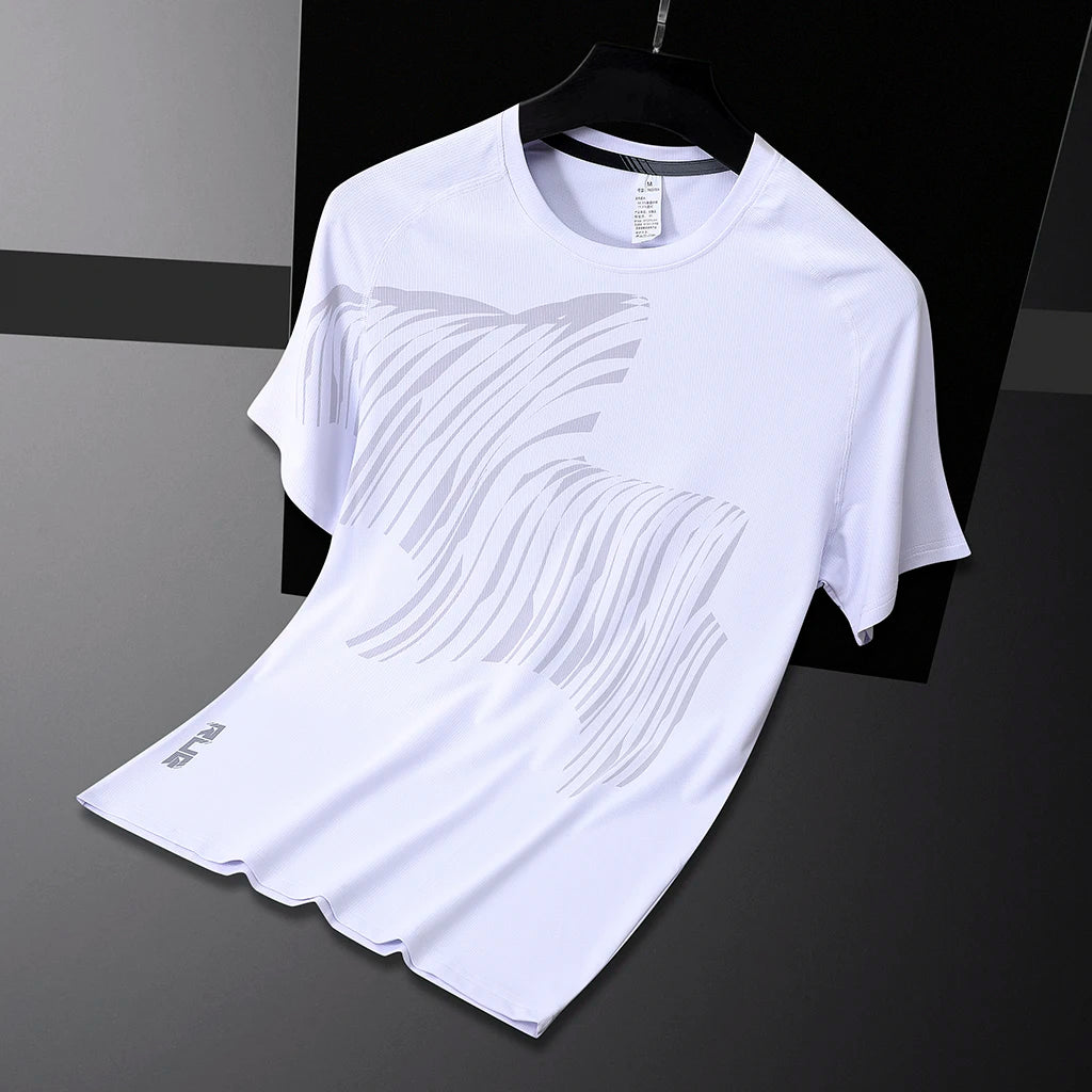 Men's Polyester Short Sleeve Pullover Closure Sportswear T-Shirt