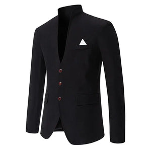 Men's Polyester Long Sleeves Single Breasted Closure Blazer